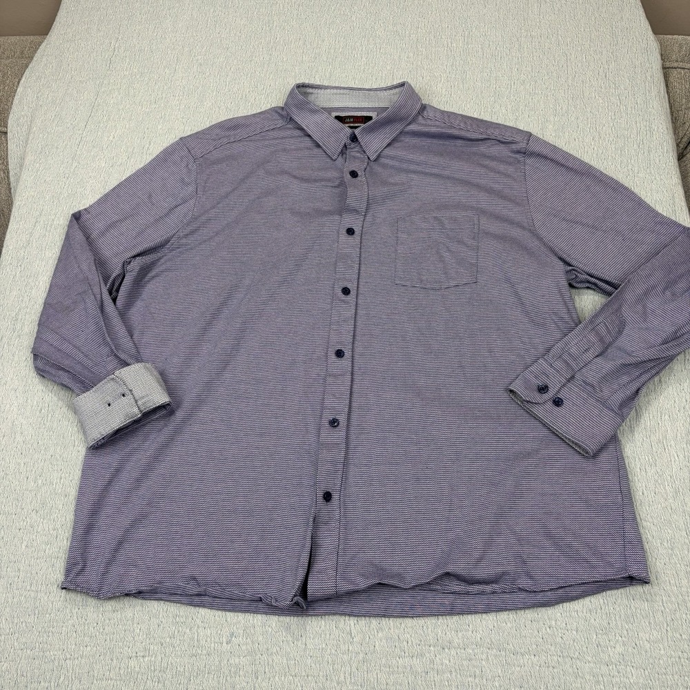 Johnston & Murphy Shirt Men XXL Flip Cuff Button Up Long Sleeve Geometric Print‎